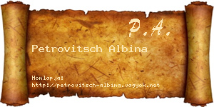 Petrovitsch Albina névjegykártya